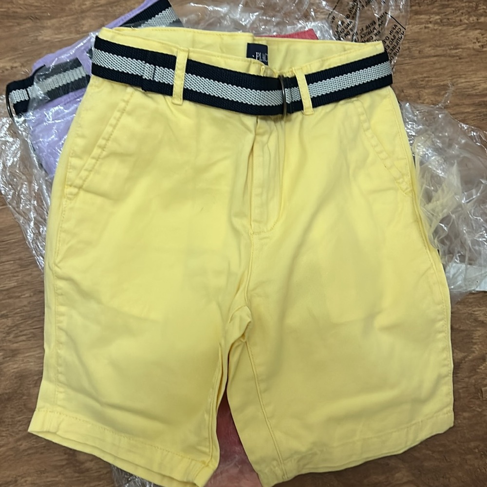 Children Place Boys 8 Bright Yellow Adjustable Belt  button zipper NEW